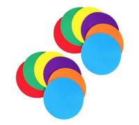 VINTORKY 12pcs Non-slip Flat Soccer Disc Markers Set, 23cm Colored Football Training Floor Dots for Sports Agility, Gym, and Field Marking in Red, Yellow, Blue, Green, Orange, Purple
