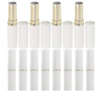 VINTORKY 12pcs Plastic Lip Balm Tubes 2.8g Refillable Lipstick Containers for DIY Handmade Cosmetics Portable Sleek White Lipstick Case for Detailed Application