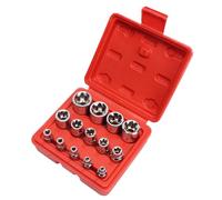 VINTORKY 14pcs E-Type Hexagon Sockets Set with Storage Box Steel Workshop Parts Pneumatic Garage Socket Kit for Impact Use Polished Smooth Surface Tools