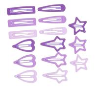 VINTORKY 15pcs Adorable Snap Hair Clips for Stylish Metal Barrettes Star Heart Teardrop Rectangle Shapes Lightweight and Comfortable Hair Accessories