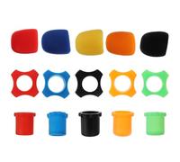VINTORKY 15pcs Microphone Accessories Set Including Mic Windscreens, Anti-roll Protective Rings, and Bottom Covers Mixed Colors for Vocal Booth and Ktv Use Random Color