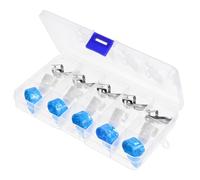 VINTORKY 15pcs Stainless Steel Celluloid Thumb Picks for Guitar and Bass with Ultra Thin Design and Portable 15 Grid Case Storage Box, for Electric Guitar Players Random Color