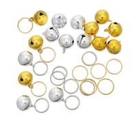 VINTORKY 16pcs Pet Collar Bells with Key Rings for Cats and Dogs, Metal Mini Bells with Crisp Ringing Sound, Comfortable for Pets, for Anti-lost Training and Collar Charms in Golden