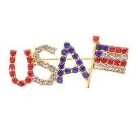 VINTORKY 1776-2026 Independence Pin American Flag Brooch with Rhinestone and Alloy Materials Lightweight Design Retains Vibrant Luster for Festive Events and Independence Day Celebrations