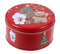 VINTORKY 1pc Christmas Themed Storage Case Holiday Cookie and Candy Tin Box Sturdy Tinplate Design for Cookies Treats and Parties and Seasonal Decor