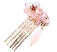 VINTORKY 1pc Handmade Antique Chinese Hanfu Hair Stick with Tassel and Artificial Flower Smooth Chignon Hairpin for Thick Long Hair Bridesmaids Wedding Accessories Traditional Style