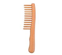 VINTORKY 1pc Polished Massage Comb for Scalp Care Ergonomic Design Hair Styling Tool for All Hair Types Hand-carved Natural Finish