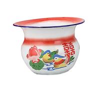 VINTORKY 1Pc Retro Chamber Pot with Pattern Durable Bedpan for Easy Use Portable Pee Bucket for Elderly Pregnant Women Practical Design for Home Needs