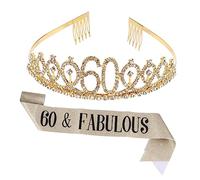 VINTORKY 1Set Birthday Party Crown and Sash Elegant Decor for Birthday Celebration Includes Eye Catching Etiquette Belt and Hair Comb
