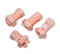 VINTORKY 1set Copper Split Bolt Cable Clamp Vibration Resistance Tj-16 M11x1.25 Copper Plated Brass Wire Connector and for Industrial Electrical Systems Direct Burial Applications 4pcs