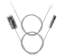 VINTORKY 2 Pcs Tube Cleaner Dredging Tools with Nylon Bristles Head and Stainless Steel Handle, Flexible Design to Softly Scrub Buildup, for Fish Tank and Hose Cleaning