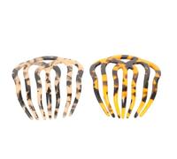 VINTORKY 2 Pcs Vintage Seven-tooth Combs Set Creative Hair Clips for Women Deep and Light Tortoise Shell Colors Stylish Hair Accessories for Updos and Salon Use