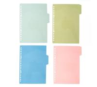 VINTORKY 20 Sets A5 4-Color Insertable Binder Dividers with 80pcs Page Index Tabs, Colorful Classified Labels for Office and School Notebooks