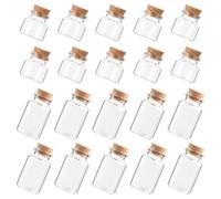 VINTORKY 20pcs Glass Containers Empty Glass Bottles 25ml Cork Stopper Design for Desktop Decoration