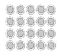 VINTORKY 20pcs Jewelry Bezel Blanks, Alloy Round Pendant Holders, Silver Sunflower Shape Base for Crafting Decorative Pendants and Charm Making Supplies