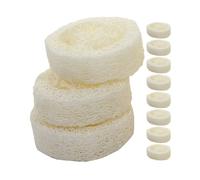 VINTORKY 20pcs Natural Loofah Bath Sponges with Soap Base, 1.25cm Thick White Loofah Pads for Exfoliating Shower Scrubber and Soap Holder, Eco-Friendly Body Scrubbers for Daily Bath Use