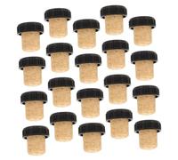 VINTORKY 20pcs Wine Bottle Stoppers and Wine Corks Set T-Shaped Vertical Groove Wooden Bottle Plugs at Parties and Home Use