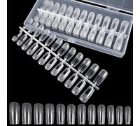 VINTORKY 240pcs Clear Full Cover Nail Tips for Practice and Nail Art Transparent Pre-shaped Extensions Lightweight False for Manicure and Gel Polish Application