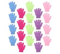 VINTORKY 24pcs Exfoliating Bath Scrubbing Gloves with Divided Fingers for Shower and Spa Nylon Body Brush Gloves for Dead Skin Removal Rich Massage and Practical Random Colors Random Color