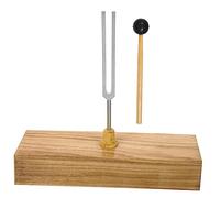 VINTORKY 256 Hz Stable Placement Tuning Fork Set with Metal and Wood Material Accurate Tuning, Includes Wooden Base and Hammer for Physical Acoustic Experiment and Teaching for Classroom