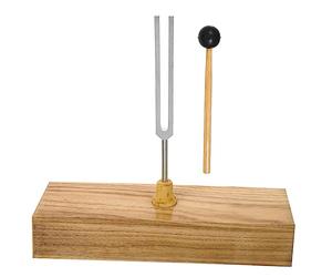 VINTORKY 256 Hz Stable Placement Tuning Fork Set with Metal and Wood Material Accurate Tuning, Includes Wooden Base and Hammer for Physical Acoustic Experiment and Teaching for Classroom