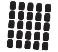 VINTORKY 25pcs Supple Sponge Microphone Covers Clip Type Mic Covers Black for Gaming Headset