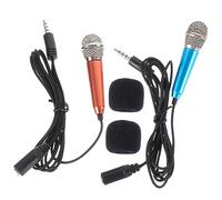 VINTORKY 2pcs Adorable Mini Microphones Portable Vocal Phone Mic for Singing Lightweight Durable Compatible with Phones Tablets and Computers