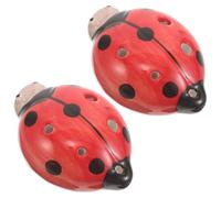 VINTORKY 2pcs Beginner Ocarina Flute Instrument in C Key, 6 Hole Ceramic Ladybug Shape, Portable and Lightweight Musical Beetle for Classroom and Bedroom Practice