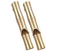 VINTORKY 2pcs Brass Bamboo Whistle Sports Survival Emergency Whistle Keychain Decor