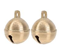 VINTORKY 2pcs Brass Pet Bells for Collar with Golden Earth Design, Sturdy and Not Easy to Wear, Suitable for Cattle and Sheep, for DIY Handicrafts and Pet Collar Decoration