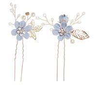VINTORKY 2pcs Bridal Flower Hairpins Delicate Wedding Accessories for Bride Bridesmaids Elegant Hair Jewelry for Special Occasions Lightweight Comfortable Design