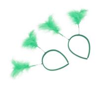 VINTORKY 2pcs Carnival Plume Headband Lightweight Decorative Hair Accessory for Parties and Festivals Stunning Green Headdress for Women and Girls
