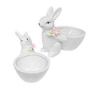 VINTORKY 2pcs Ceramic Bunny Shaped Storage Holder Cute Desktop Organizer for Keys Accessories Stylish Home Decor for Bedroom Living Room Office