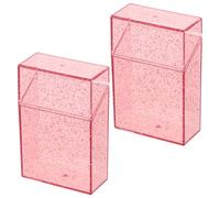VINTORKY 2pcs Cigarette Case for 20 Cigarettes with Preserving Freshness Feature Modern See Through Style for Home Or Office Use