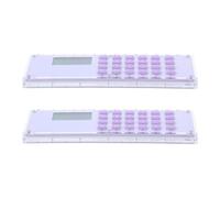 VINTORKY 2pcs Compact Purple Plastic Ruler with Mini Calculator, 15cm Dual Scale Measuring Tool for Precise Math Calculations, User-friendly Operation, for Classroom and Home Use