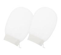 VINTORKY 2pcs Dead Skin Scrubbing Gloves Exfoliating Glove White Rayon Non Scratch Cleaning Bath Accessories for Home and Dormitory Use