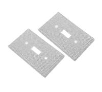 VINTORKY 2pcs Decorative Silver Light Switch Covers with Rhinestone Bling, Sturdy Plastic Wall Plates for Living Room and Kitchen, Modern Stylish Toggle Switch Outlet Covers