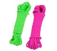 VINTORKY 2pcs Elastic Jump Rope Bands Meters for Outdoor Play School Fitness Training Rubber Skipping in Green and Rosy Colors