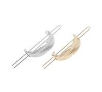 VINTORKY 2pcs Elegant Alloy Hair Stick Cuff Bun Holders for Women Irregular Leaf Design Durable Lightweight Hair Accessories Gold and Silver for Stylish Hairstyles
