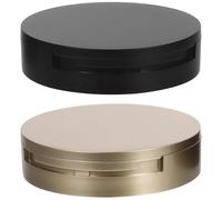 VINTORKY 2pcs Empty Loose Face Powder Compact with Mirror - Black Refillable Makeup Powder Case - 2.87in Double-Deck Lidded Foundation Jar for Travel Giving
