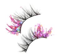 VINTORKY 2pcs Fake Eyelashes Lash Extensions Luminous Decorative Lashes in Colors