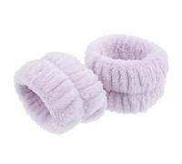 VINTORKY 2Pcs Flannel Wristbands for Face Washing Comfortable Elastic Makeup Hair Bands Soft and Durable Wrist Wash Bands for Women