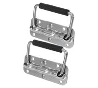 VINTORKY 2pcs Flight Case Handle Iron Silver Heavy Duty Pull Handle