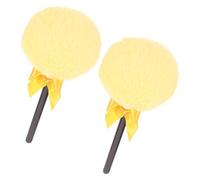 VINTORKY 2pcs Fluffy Powder Puff for Body Powder and Setting Small Plush Makeup Puff with Soft Handle Soft Dry Applicator for Household and Travel Use