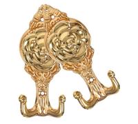VINTORKY 2pcs Golden Rose Shaped Wall Hook Iron Decorative Coat Hook for Hanging Towels and Keys Multifunction Suitable for Hallway and Bathroom