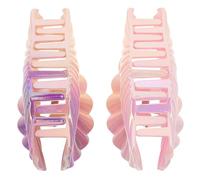 VINTORKY 2pcs Gradient Marble Pattern Shell Hair Clips with Large Shark Clip Structure, Resin and Plastic Material, Quick Styling Hair Accessories for Women and Girls, for Beach Outings