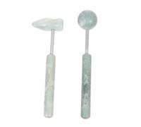 VINTORKY 2pcs Jade Massage Hammers Set Portable Body and Facial Massagers for Muscle Relaxation and Skin Care, Handheld Jade Hammer Tools for Home Back Neck Treatment