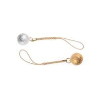 VINTORKY 2pcs Japanese Style DIY Tassel Bell Pendants for Phone Charms and Backpack Accessories, Wrinkle Grain Copper Hanging Bells in Gold and Silver for Home Décor and Craft Use