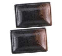 VINTORKY 2pcs Japanese Styled Ceramic Dipping Dish Set for Sauce and Snacks, Microwave and Freezer Safe, Special Shape Plates for Wedding Parties and Restaurant Use