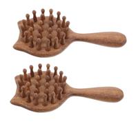 VINTORKY 2pcs Meridian Wooden Scalp Massage Comb Grooming Brush for Cats Wide Teeth Portable Cat Shape Hair Massager for Home Travel